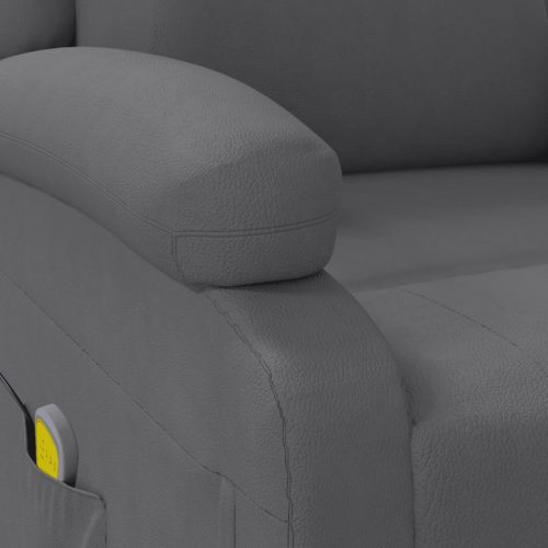  antracitszürke műbőr masszázsfotel