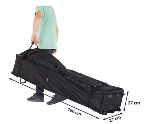 TP 3x3m összecsukható 750N acél vázas pavilon, 2 db oldalfallal, hagyományos ablakkal -  kék