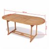 VID Összecsukható tíkfa kültéri asztal [180 x 90 x 75 cm]