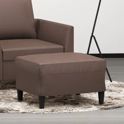  barna műbőr lábzsámoly 60 x 50 x 41 cm