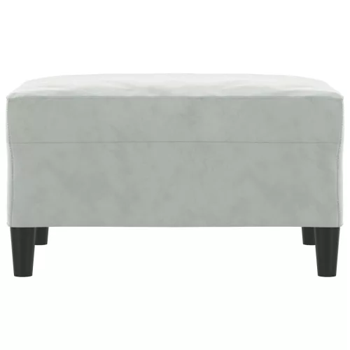  világosszürke bársony lábzsámoly 70x55x41 cm