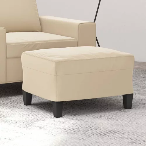  krémszínű mikroszálas szövet lábzsámoly 60 x 50 x 41 cm