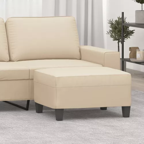  krémszínű mikroszálas szövet lábzsámoly 70 x 55 x 41 cm