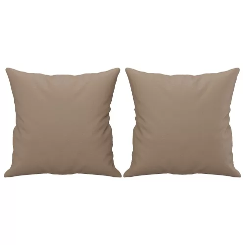  2 db kávészínű műbőr díszpárna 40 x 40 cm