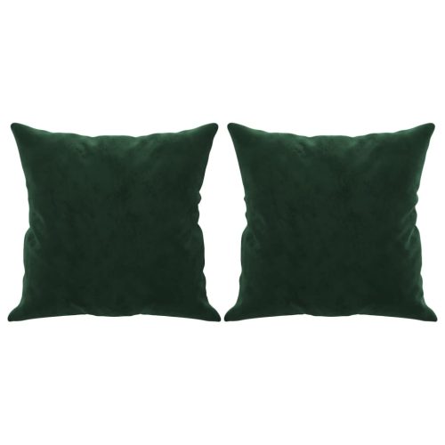  2 db sötétzöld bársony díszpárna 40 x 40 cm