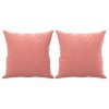  2 db rózsaszín bársony díszpárna 40 x 40 cm