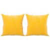  2 db sárga bársony díszpárna 40 x 40 cm