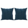  2 db kék bársony díszpárna 40 x 40 cm