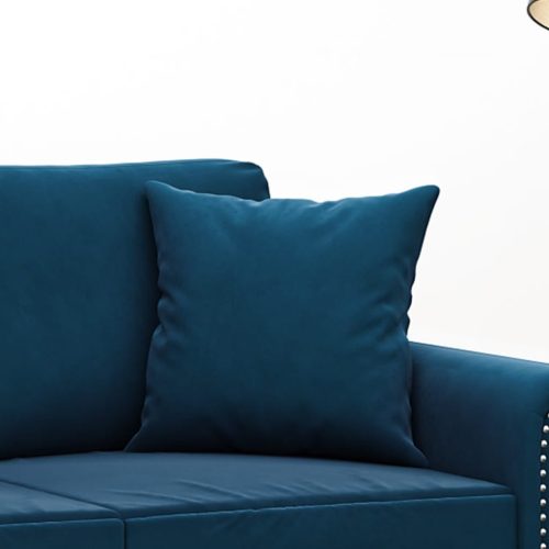  2 db kék bársony díszpárna 40 x 40 cm