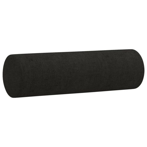 2 db fekete szövet díszpárna Ø15 x 50 cm
