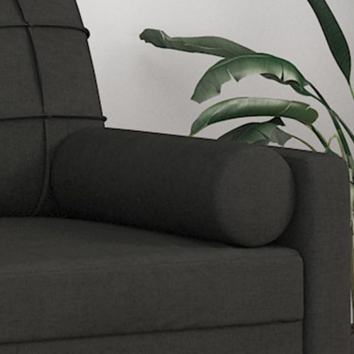  2 db fekete szövet díszpárna Ø15 x 50 cm