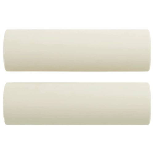  2 db krémszínű bársony díszpárna Ø15x50 cm