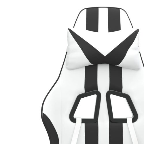  fehér és fekete műbőr forgó játékszék