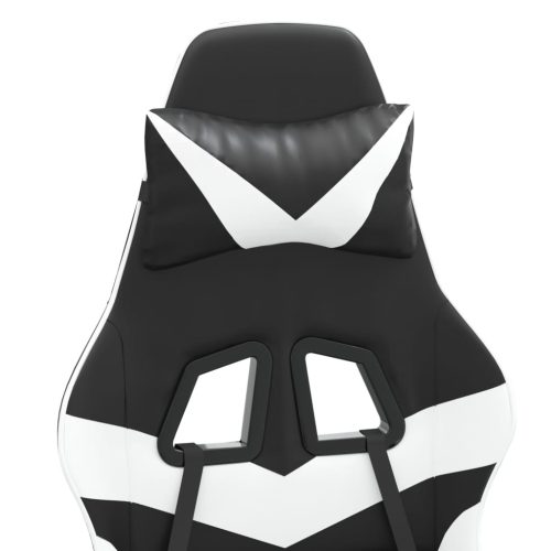  fekete és fehér műbőr forgó játékszék