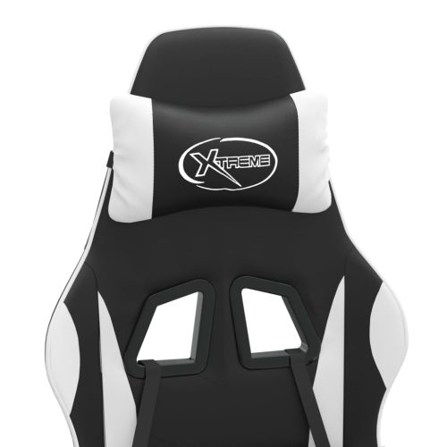  fekete és fehér műbőr forgó játékszék