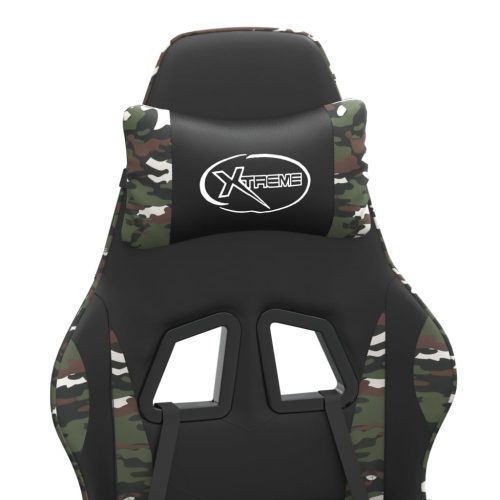  fekete és terepszínű műbőr forgó játékszék lábtartóval