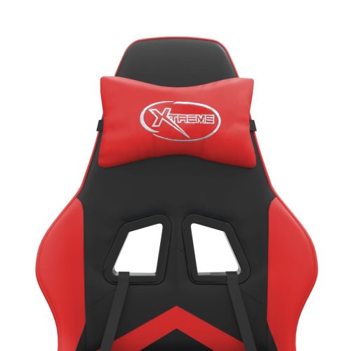  fekete és piros műbőr forgó játékszék