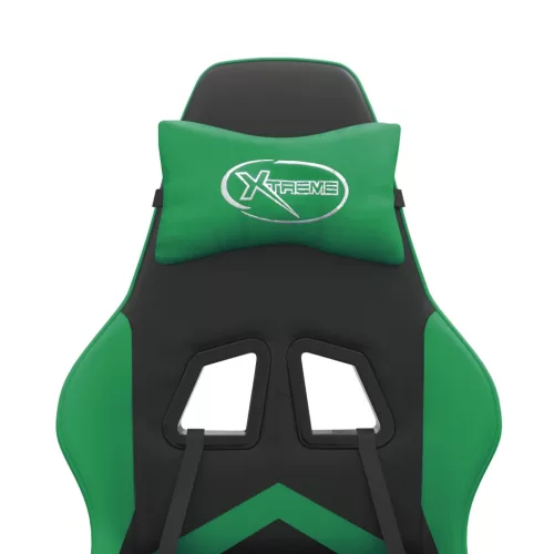  fekete és zöld műbőr forgó játékszék