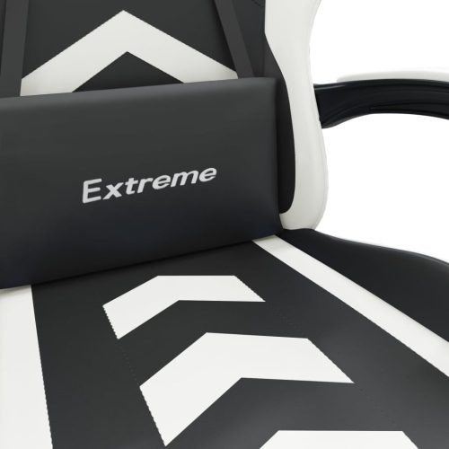  fekete és fehér műbőr forgó játékszék