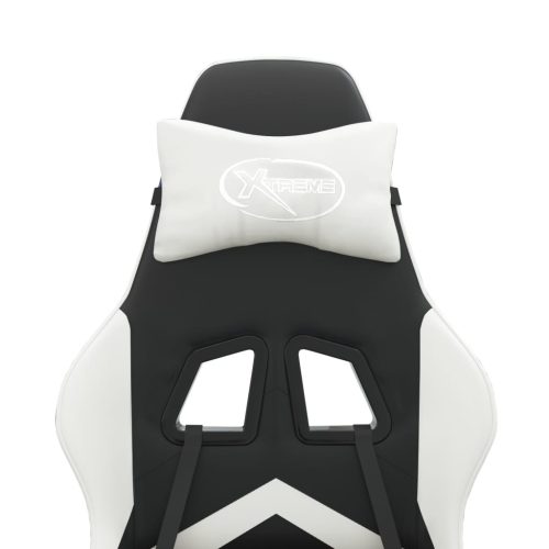  fekete és fehér műbőr forgó játékszék