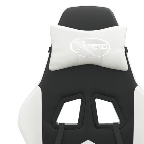  fekete és fehér műbőr forgó játékszék