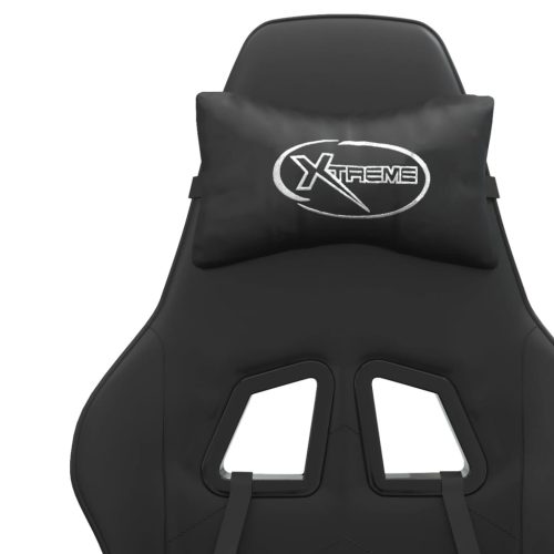  fekete műbőr forgó játékszék lábtartóval