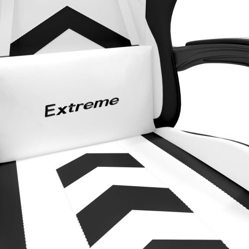  fehér és kék műbőr forgó játékszék lábtartóval