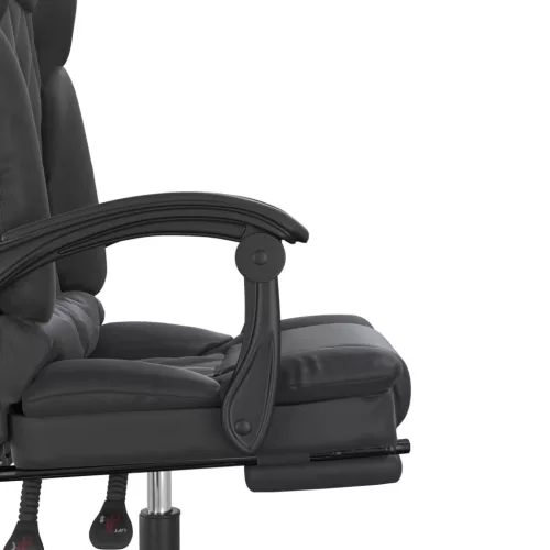 fekete műbőr dönthető irodai masszázsszék
