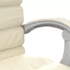  krémszínű műbőr dönthető masszázsfotel