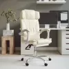  krémszínű műbőr dönthető masszázsfotel