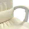  krémszínű műbőr dönthető masszázsfotel