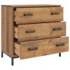  tömör fenyőfa fiókos szekrény 75 x 35 x 70 cm