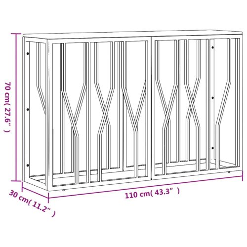  ezüstszínű rozsdamentes acél és tömör akácfa tálalóasztal