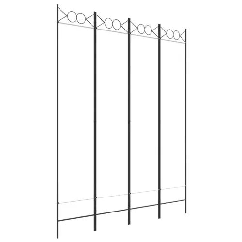  4 paneles fehér szövet térelválasztó 160x200 cm