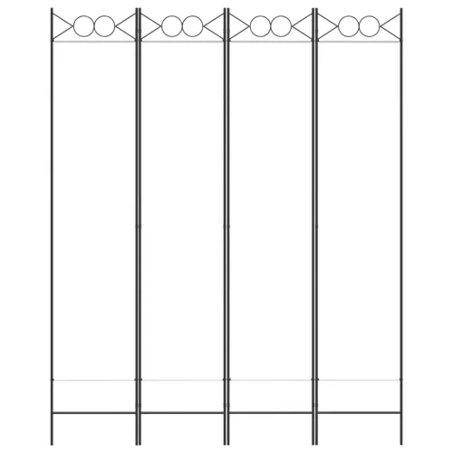  4 paneles fehér szövet térelválasztó 160x200 cm