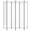  6-paneles fehér szövet térelválasztó 240 x 200 cm