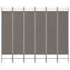  6 paneles antracitszürke szövet térelválasztó 240x200 cm