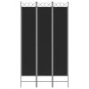  3 paneles fekete szövet térelválasztó 120 x 220 cm