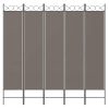  5 paneles antracitszürke szövet térelválasztó 200x220 cm 