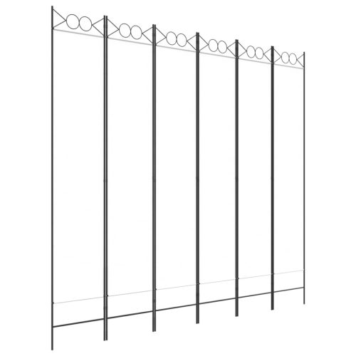  6-paneles fehér szövet térelválasztó 240x220 cm