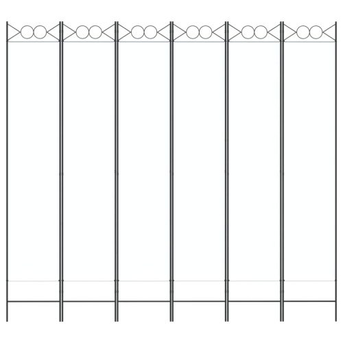  6-paneles fehér szövet térelválasztó 240x220 cm