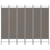  6 paneles antracitszürke szövet térelválasztó 240 x 220 cm