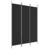 3 paneles fekete szövet térelválasztó 150 x 200 cm