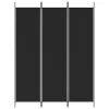  3 paneles fekete szövet térelválasztó 150 x 200 cm