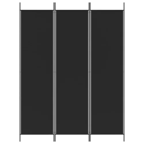  3 paneles fekete szövet térelválasztó 150 x 200 cm