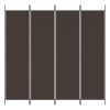 4 paneles barna szövet paraván 200x200 cm