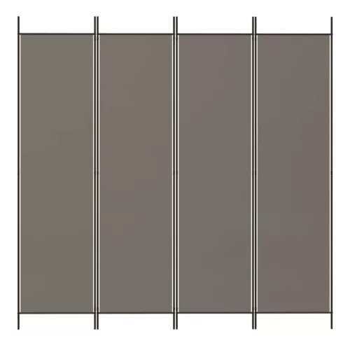  4 paneles antracitszürke szövet térelválasztó 200x200 cm