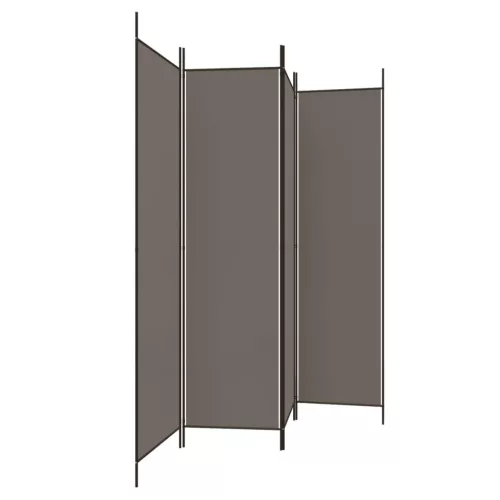  4 paneles antracitszürke szövet térelválasztó 200x200 cm