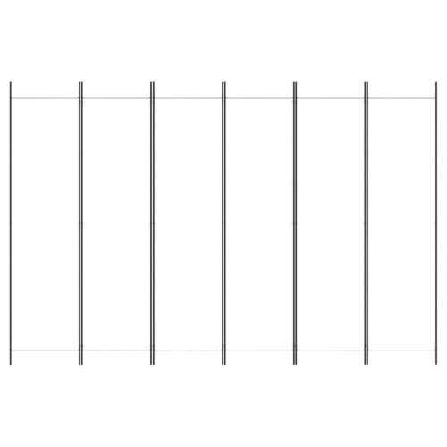  6 paneles fehér szövet térelválasztó 300x200 cm
