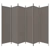  6 paneles antracitszürke szövet térelválasztó 300x200 cm